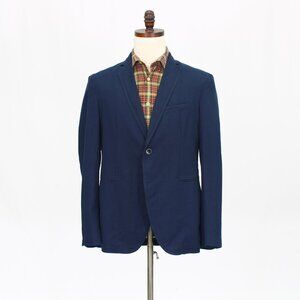 Sisley 42R Navy Blazer Sport Coat Jacket 2-Button Solid Y598